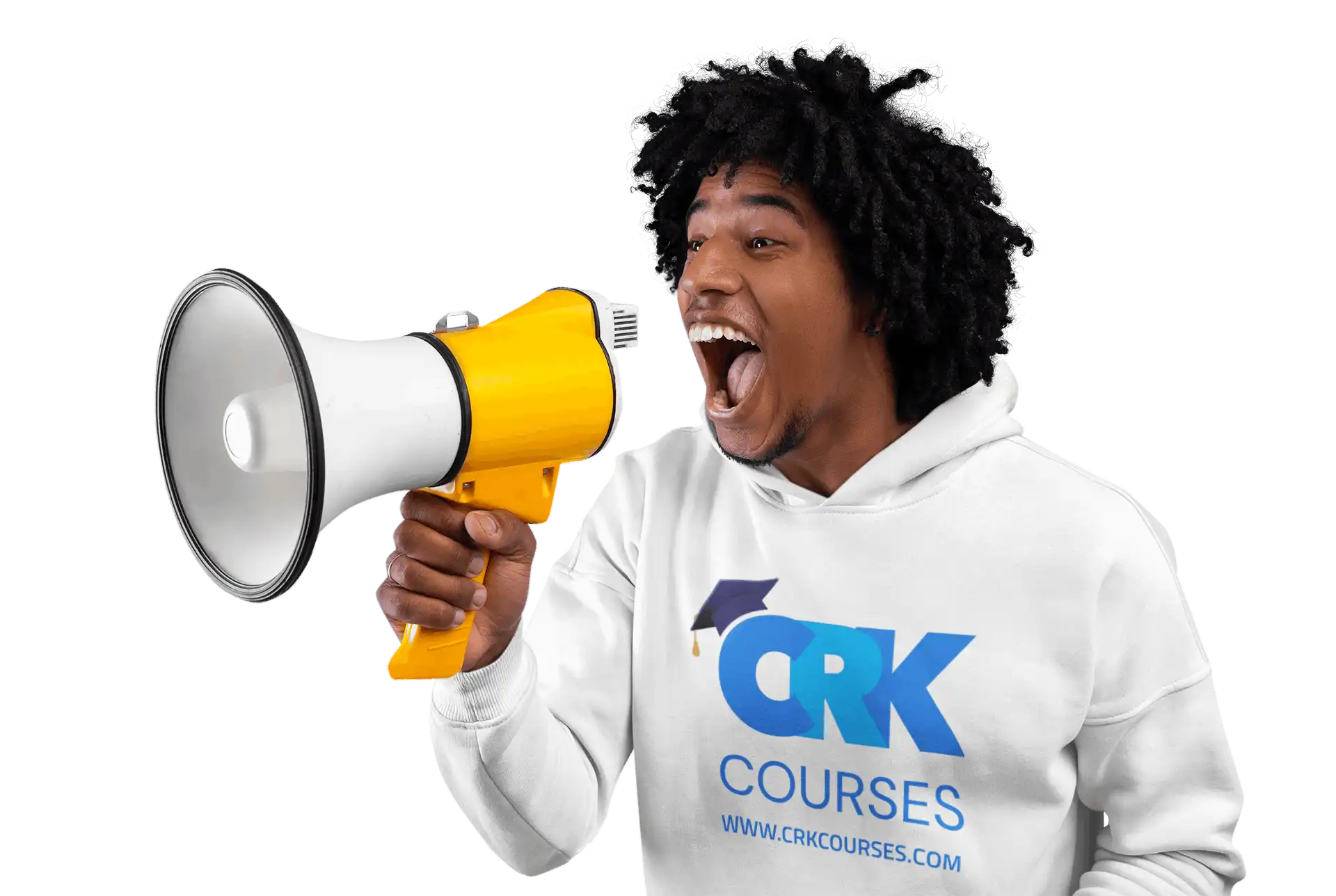 Healthcare Provider with Microphone - Representing newsletter subscription for daily healthcare content from CRK Courses.